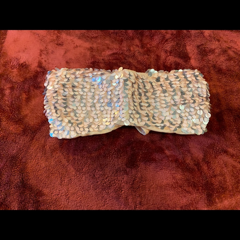 NWOT - Light Pink Victoria’s Secret Sequin Strapless Top